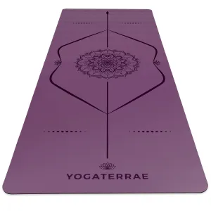 TAPIS DE YOGA MANDALA VIOLET VINTAGE EN PU-CAOUTCHOUC NATUREL