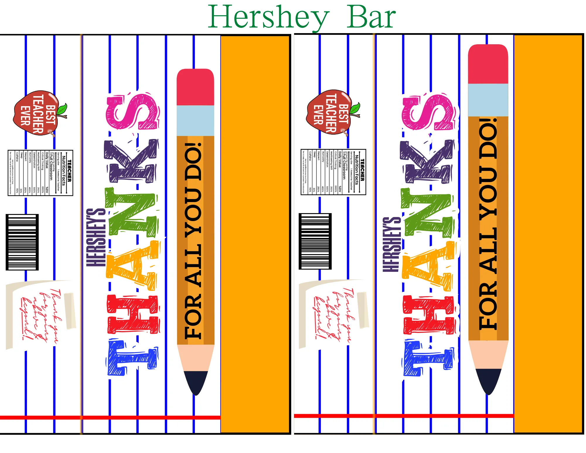 Teacher Party Favor Templates