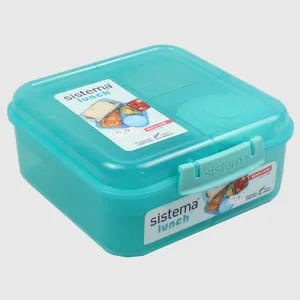 TEAL SISTEMA 1.25L BENTO CUBE WITH YOGURT POT FOOD STORAGE