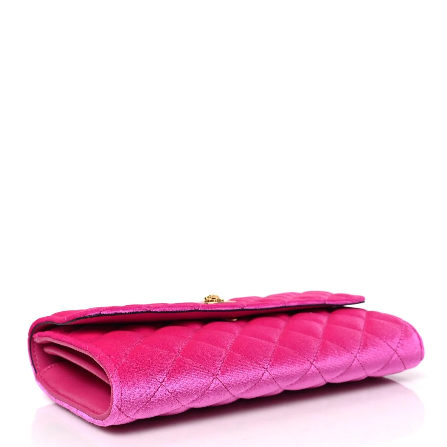 Versace Velvet Quilted Medusa Crossbody Bag Fuchsia