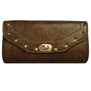 VS106DB Distressed Brown Tool Bag Studded W/Twist Latch